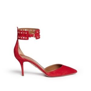 Aquazzura Red Rockstar Suede D'orsay Pumps US 8.5